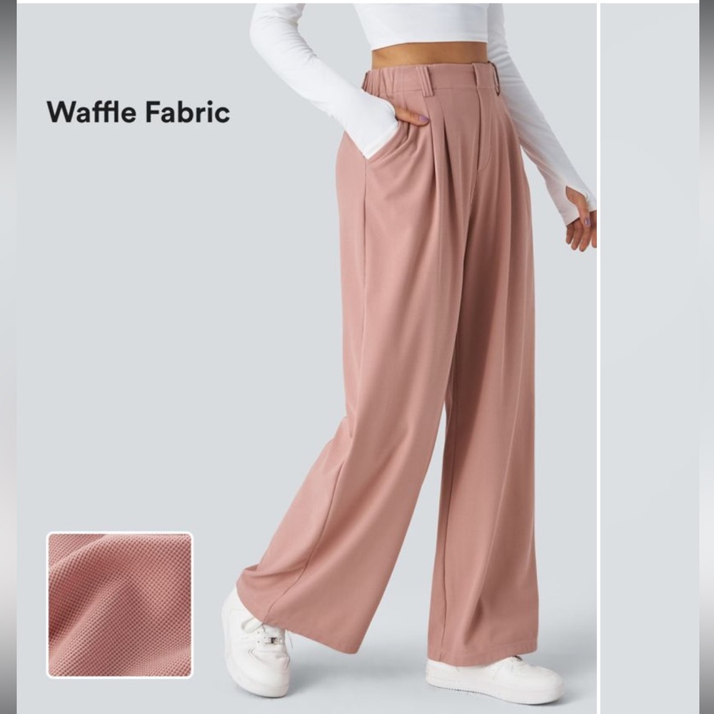 NWT - Halara High Waisted Wide Leg Waffle Work Pants